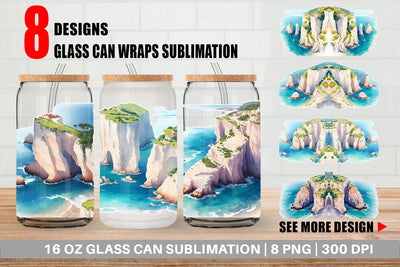 Glass Can Wrap Coastal Cliffs Landscape Sublimation artnoy 