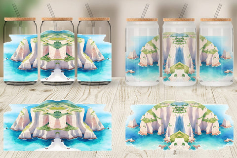 Glass Can Wrap Coastal Cliffs Landscape Sublimation artnoy 