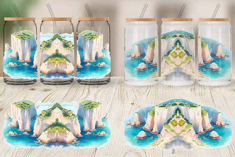 Glass Can Wrap Coastal Cliffs Landscape Sublimation artnoy 