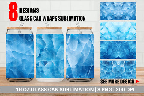 Glass Can Wrap Cold Ice Texture Sublimation artnoy 