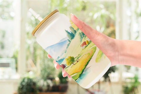 Glass Can Wrap Countryside Landscape Sublimation artnoy 