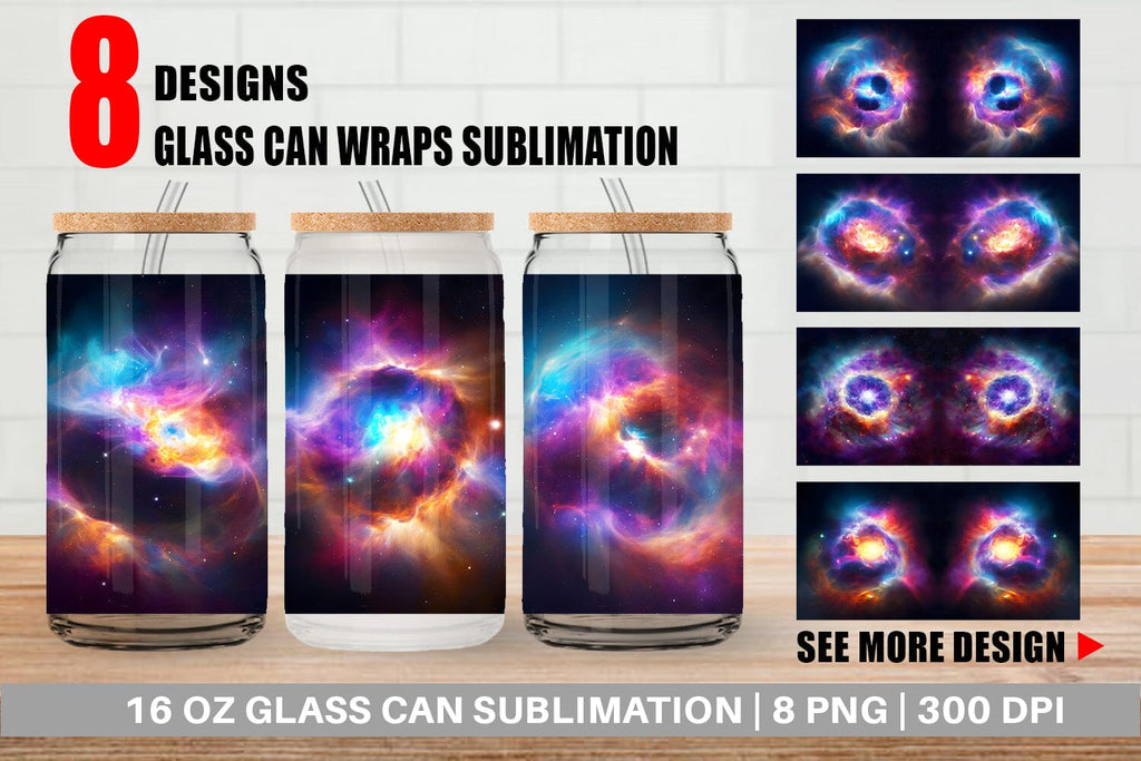 Glass Can Wrap Exploding Galaxy Nebula - So Fontsy