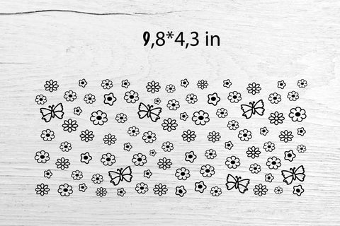 Glass Can Wrap Floral SVG. Libbey Glass Can Full Wrap. SVG Samaha Design 