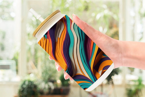 Glass Can Wrap Fluid art Vibrant Color Sublimation artnoy 