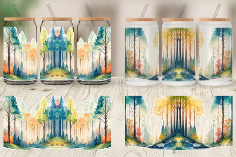 Glass Can Wrap Forests Landscape Sublimation artnoy 