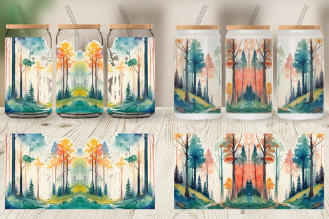 Glass Can Wrap Forests Landscape Sublimation artnoy 