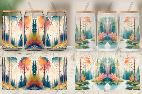 Glass Can Wrap Forests Landscape Sublimation artnoy 