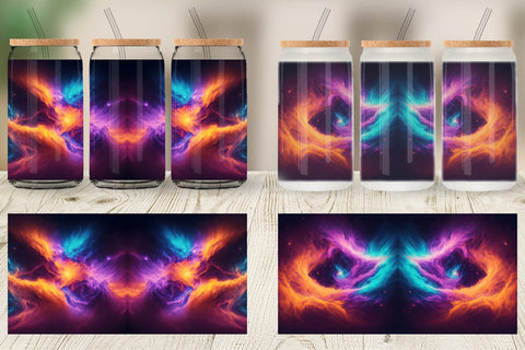 Glass Can Wrap Galaxy Space Dynamic Color Sublimation artnoy 