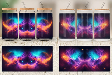 Glass Can Wrap Galaxy Space Dynamic Color Sublimation artnoy 