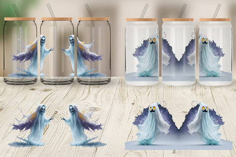 Glass Can Wrap Ghost Halloween Sublimation artnoy 