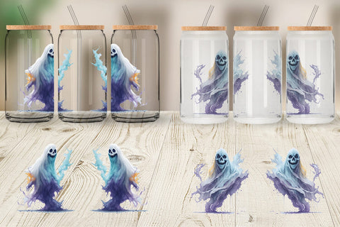 Glass Can Wrap Ghost Halloween Sublimation artnoy 