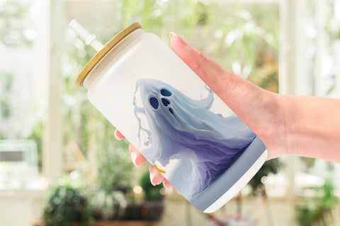 Glass Can Wrap Ghost Halloween Sublimation artnoy 