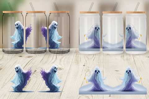 Glass Can Wrap Ghost Halloween Sublimation artnoy 