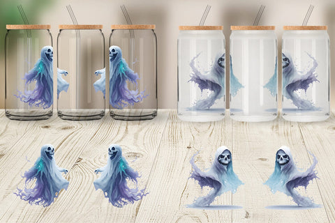 Glass Can Wrap Ghost Halloween Sublimation artnoy 