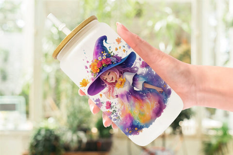 Glass Can Wrap Girls Cackling Witch Sublimation artnoy 