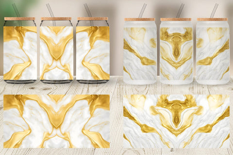 Glass Can Wrap Gold Marble Texture Sublimation artnoy 