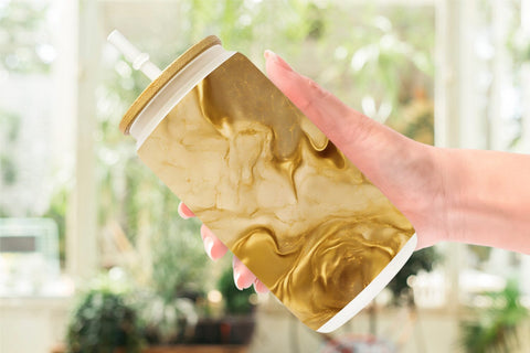 Glass Can Wrap Gold Marble Texture Sublimation artnoy 