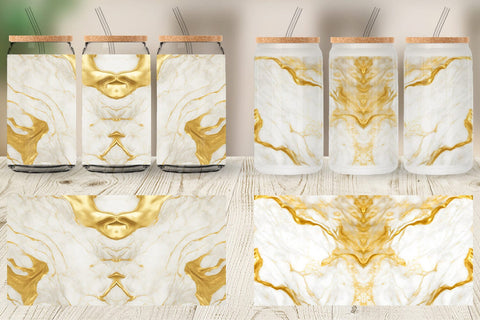 Glass Can Wrap Gold Marble Texture Sublimation artnoy 