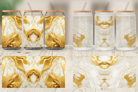 Glass Can Wrap Gold Marble Texture Sublimation artnoy 