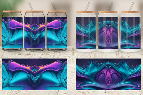 Glass Can Wrap Hologram Wavy Fluid Sublimation artnoy 