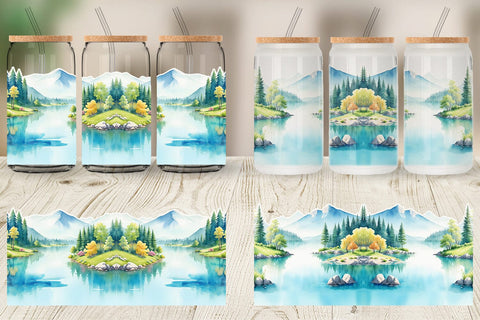 Glass Can Wrap Lakes and Ponds Landscape Sublimation artnoy 