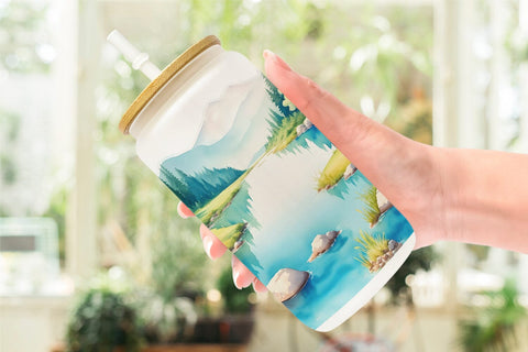 Glass Can Wrap Lakes and Ponds Landscape Sublimation artnoy 