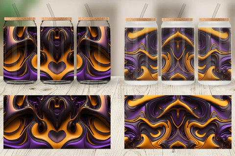 Glass Can Wrap Liquid Metallic Halloween Color Sublimation artnoy 