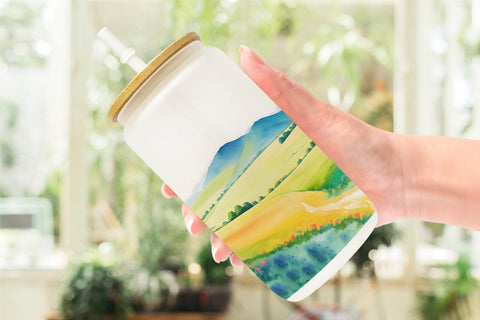 Glass Can Wrap Meadows Landscape Sublimation artnoy 