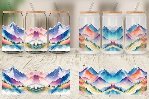 Glass Can Wrap Mountain Vistas Landscape Sublimation artnoy 