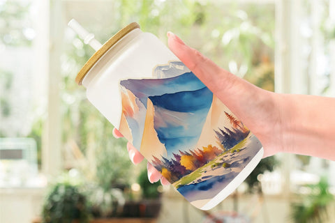 Glass Can Wrap Mountain Vistas Landscape Sublimation artnoy 