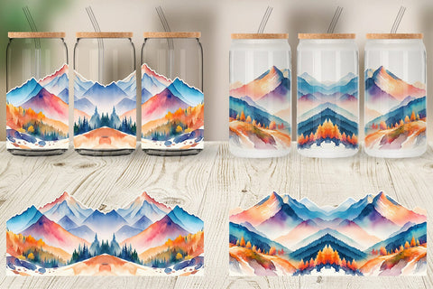 Glass Can Wrap Mountain Vistas Landscape Sublimation artnoy 