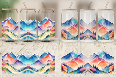 Glass Can Wrap Mountain Vistas Landscape Sublimation artnoy 