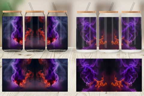 Glass Can Wrap Realistic Smoke Halloween Sublimation artnoy 