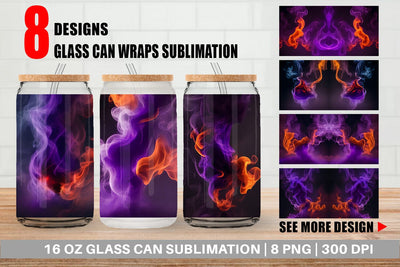 Glass Can Wrap Realistic Smoke Halloween Sublimation artnoy 