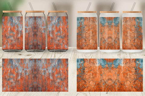 Glass Can Wrap Rusty Distressed Texture Sublimation artnoy 