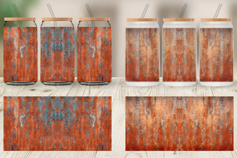 Glass Can Wrap Rusty Distressed Texture Sublimation artnoy 
