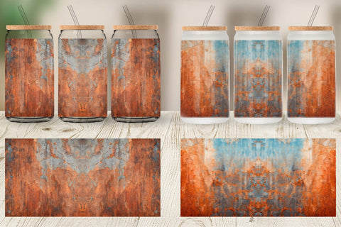 Glass Can Wrap Rusty Distressed Texture Sublimation artnoy 