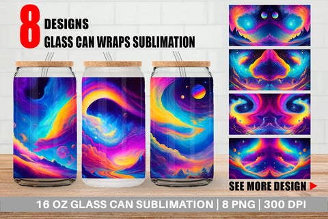 Glass Can Wrap Sublimation artnoy 