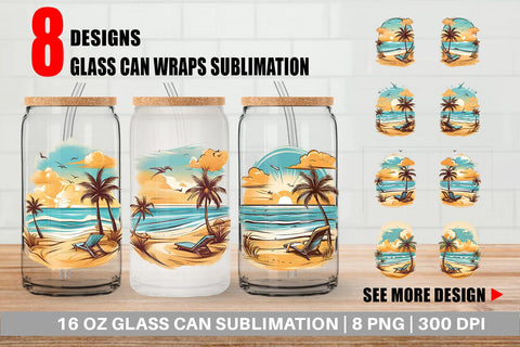 Glass Can Wrap Sublimation artnoy 
