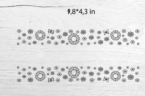 Glass Can Wrap SunFlower SVG. Libbey Glass Can Full Wrap. SVG Samaha Design 