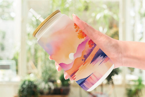 Glass Can Wrap Sunsets Landscape Sublimation artnoy 