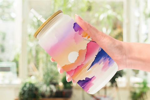 Glass Can Wrap Sunsets Landscape Sublimation artnoy 