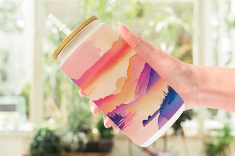 Glass Can Wrap Sunsets Landscape Sublimation artnoy 