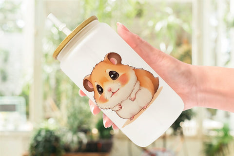 Glass Can Wrap Сute Hamster Sublimation artnoy 