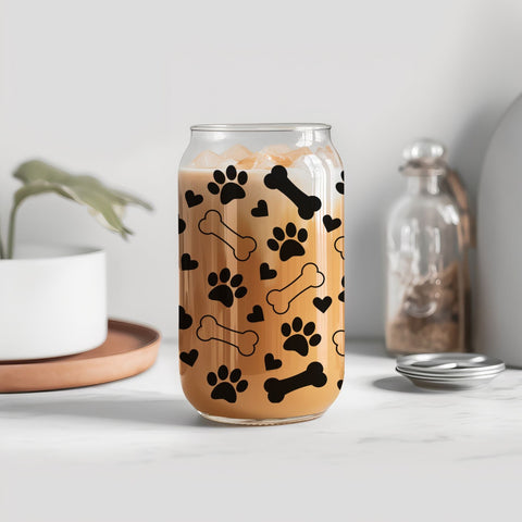 Glass Can Wrap SVG Bundle - Dog Glass Can Wrap SVG, Cat Glass Can Wrap SVG, 16oz Libbey Glass Can SVG, Coffee Glass Wrap SVG SVG GraphicsTreasures 