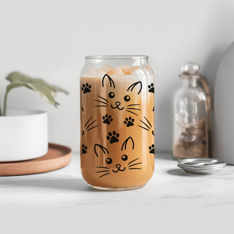 Glass Can Wrap SVG Bundle - Dog Glass Can Wrap SVG, Cat Glass Can Wrap SVG, 16oz Libbey Glass Can SVG, Coffee Glass Wrap SVG SVG GraphicsTreasures 