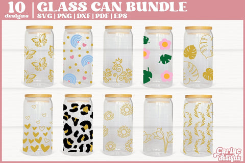 Glass Can Wrap SVG Bundle | Glass Tumbler Wrap Bundle SVG Carla C Designs 