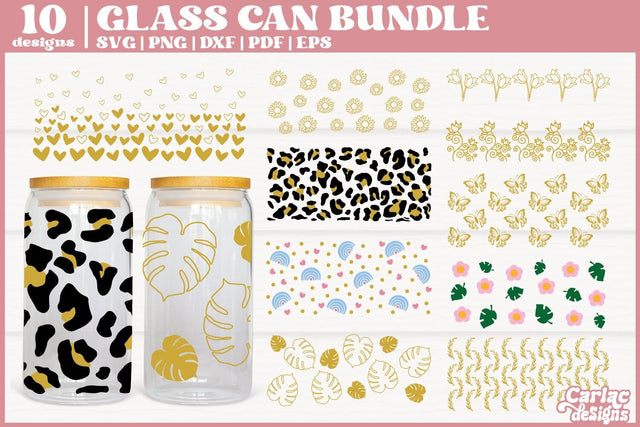 Glass Can Wrap SVG Bundle | Glass Tumbler Wrap Bundle SVG Carla C Designs 