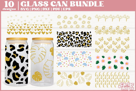 Glass Can Wrap SVG Bundle | Glass Tumbler Wrap Bundle SVG Carla C Designs 