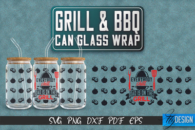 Glass Can Wrap SVG | Grill & BBQ Wrap SVG | Glass Can Wrap SVG | Grill Glass Can | Father’s Day Wrap Template | 16 oz glass can wrap | Beer Can Glass Wrap SVG Fly Design 